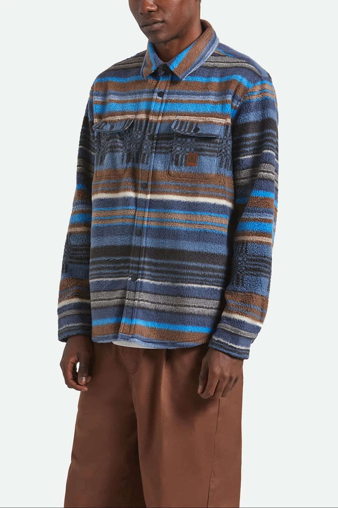 Bowery Arctic Stretch Fleece - Mood Indigo Blanket Stripe - Image 2