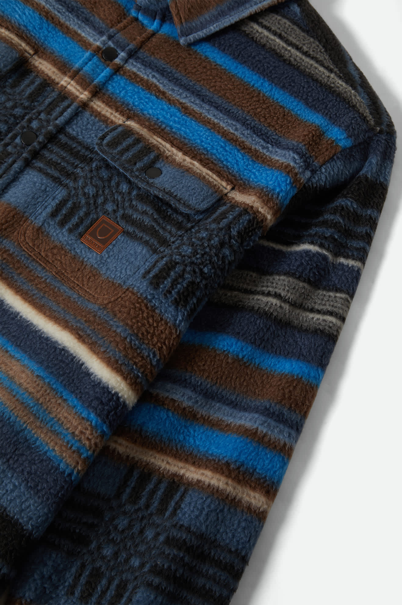 Bowery Arctic Stretch Fleece - Mood Indigo Blanket Stripe - Image 7