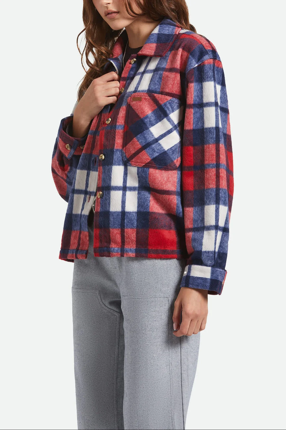 Bowery Women's Soft Brushed Flannel - Adrenaline Rush/Navy - Image 3