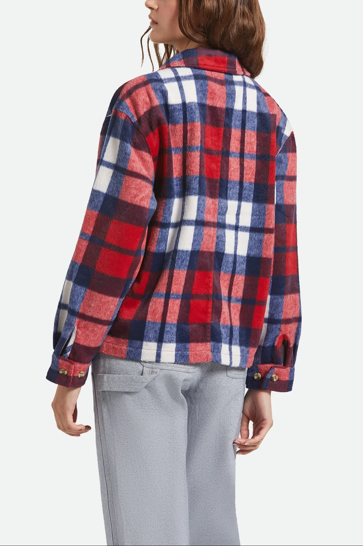 Bowery Women's Soft Brushed Flannel - Adrenaline Rush/Navy - Image 4
