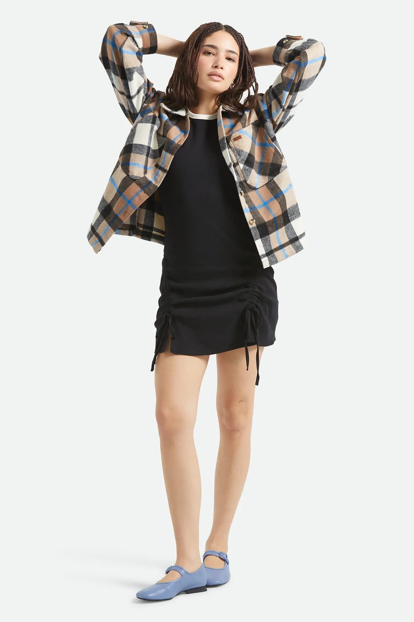Bowery Women's Soft Brushed Flannel - Washed Black/Sand