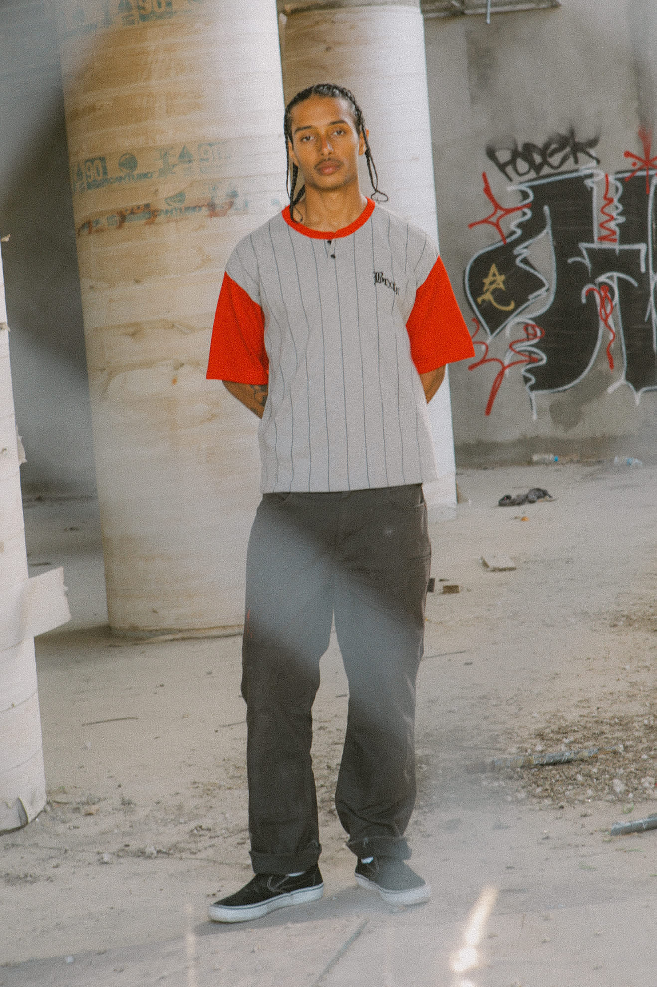 Boxy Short Sleeve Baseball T-Shirt - Heather Grey/Adrenaline Rush - Image 8