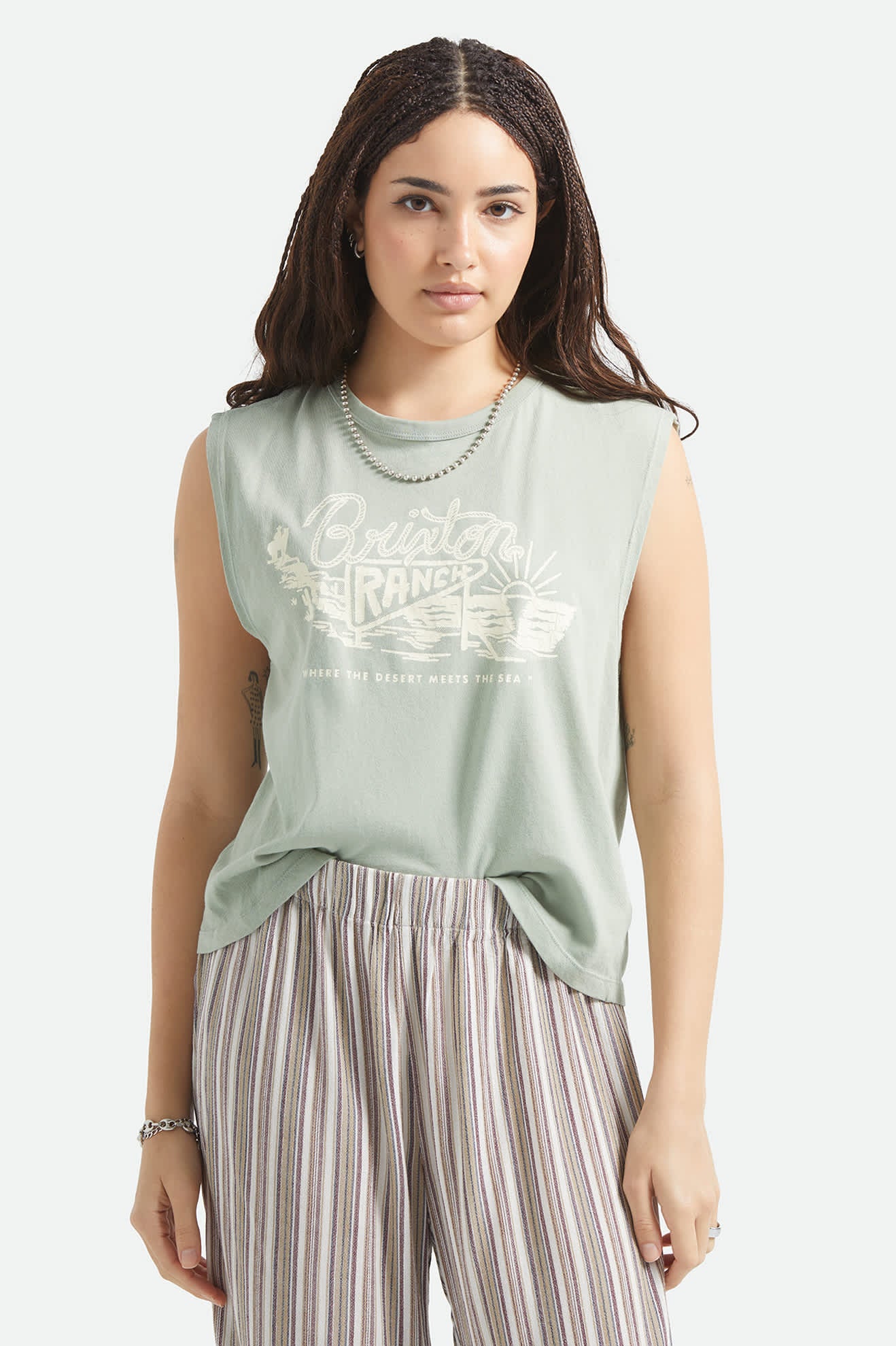 Brixton Ranch Muscle Tank - Sage Green