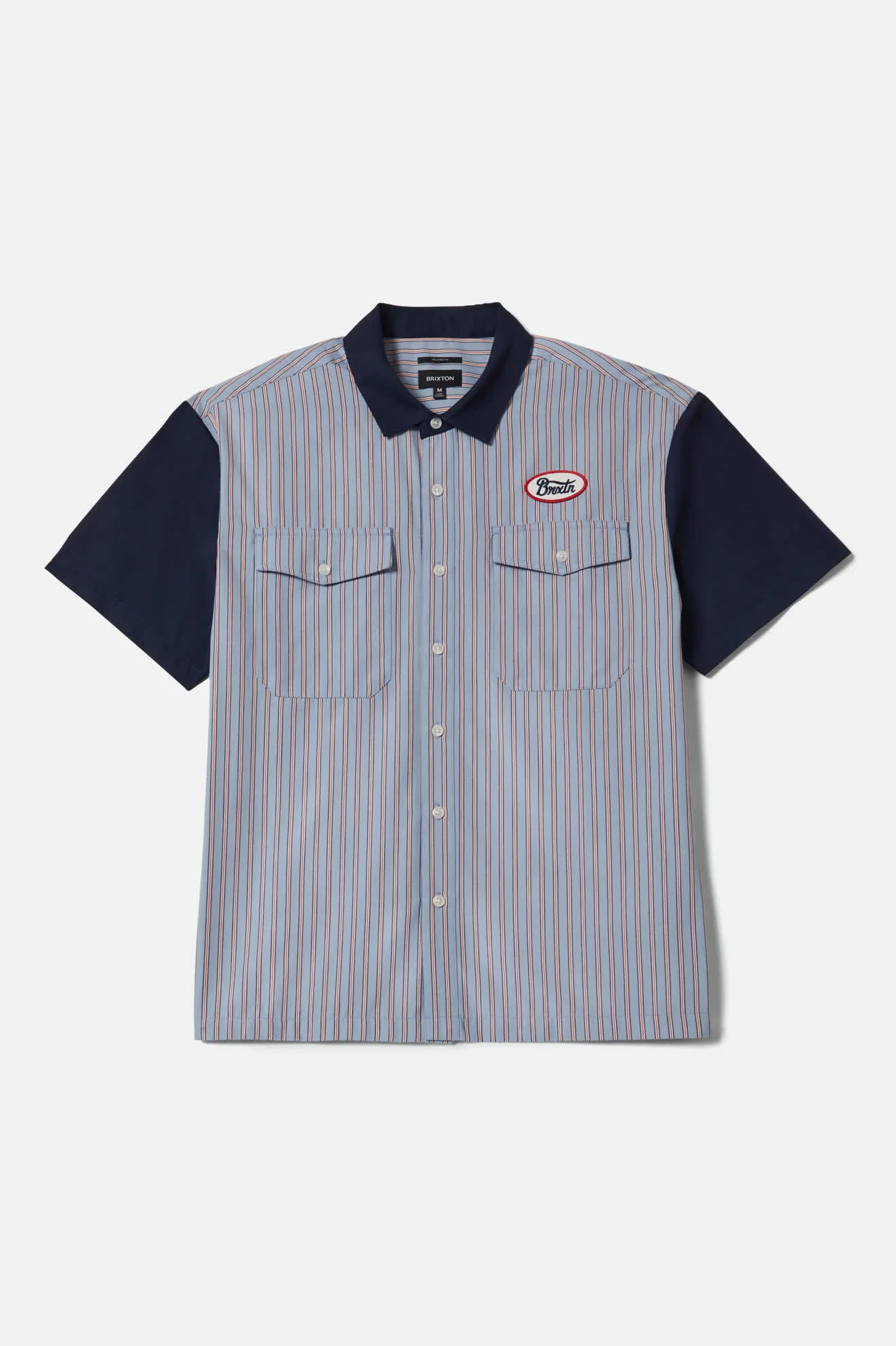 Builders Olson Short Sleeve Shirt - Blue Aura Stripe