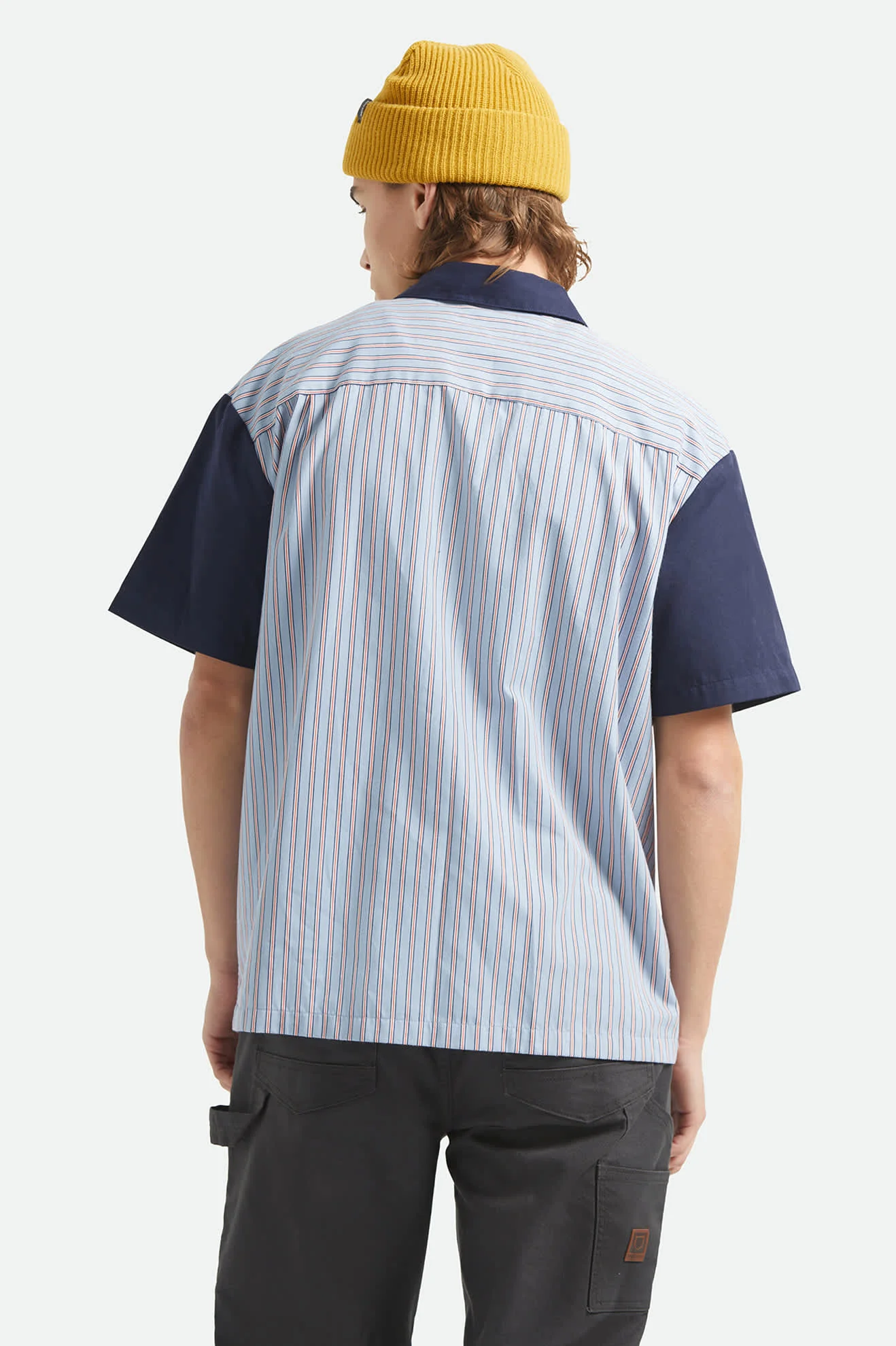 Builders Olson Short Sleeve Shirt - Blue Aura Stripe - Image 4