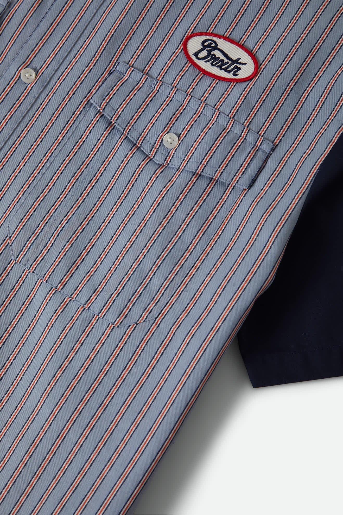 Builders Olson Short Sleeve Shirt - Blue Aura Stripe - Image 8