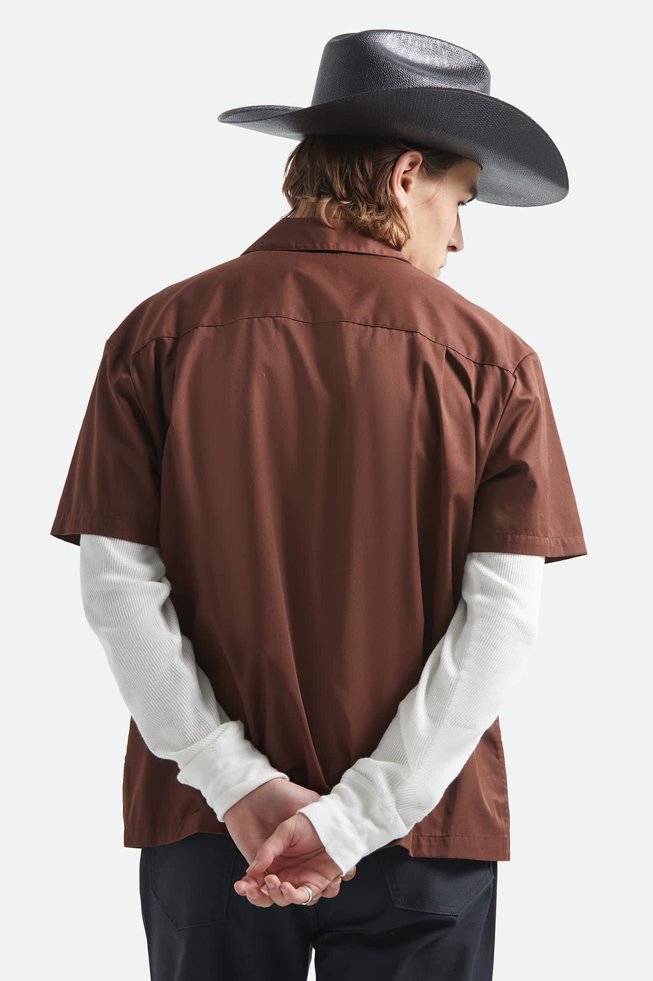 Builders Olson Short Sleeve Shirt - Chocolate - Image 4