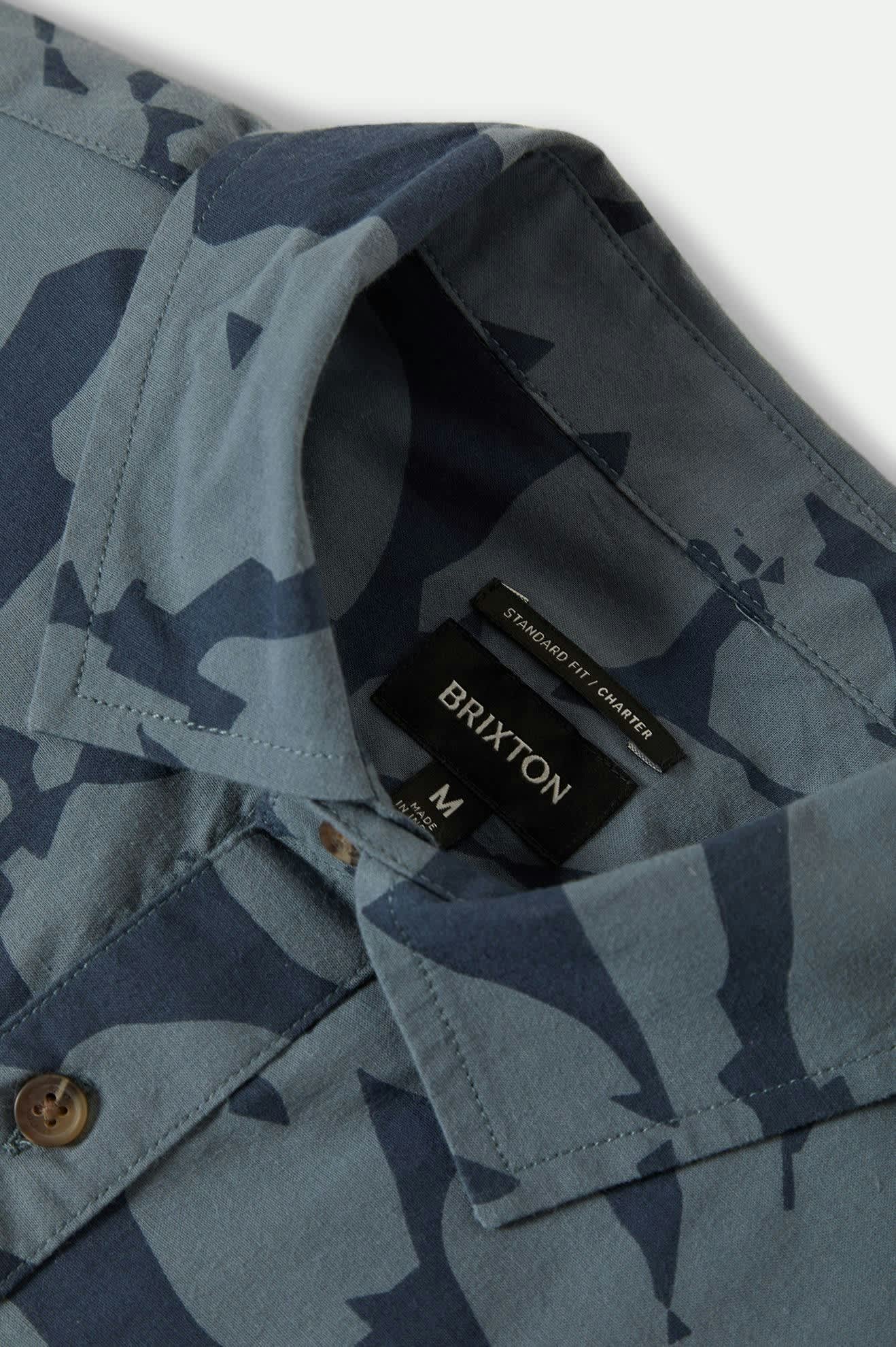 Charter Print S/S Shirt - Washed Navy/Azure Blue Floral - Image 5