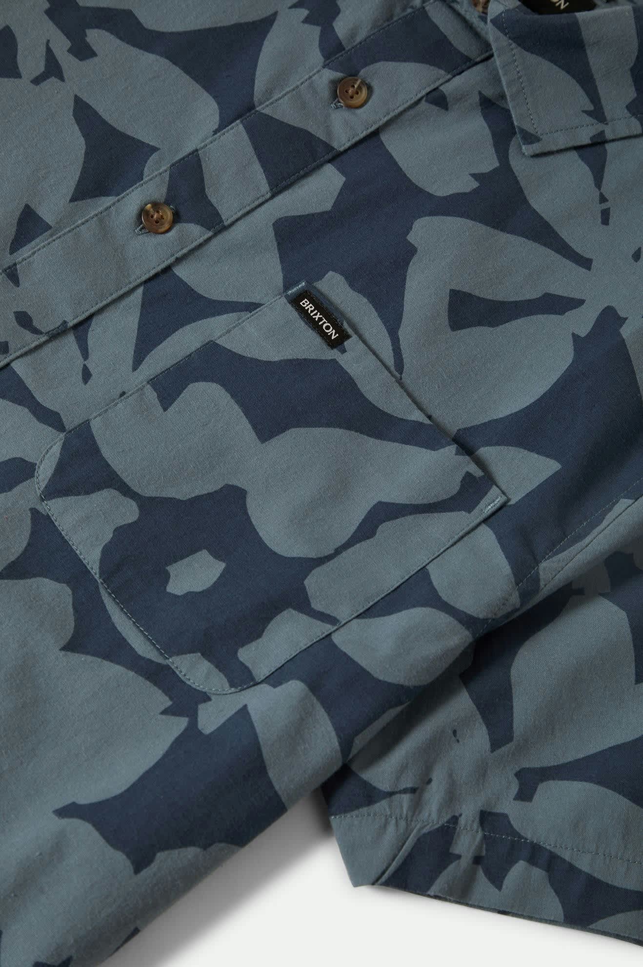 Charter Print S/S Shirt - Washed Navy/Azure Blue Floral - Image 6