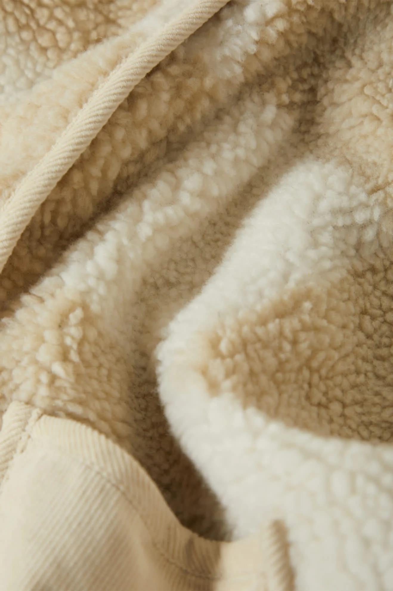 Delilah Sherpa Jacket - White/Natural Finish Line Checker - Image 6