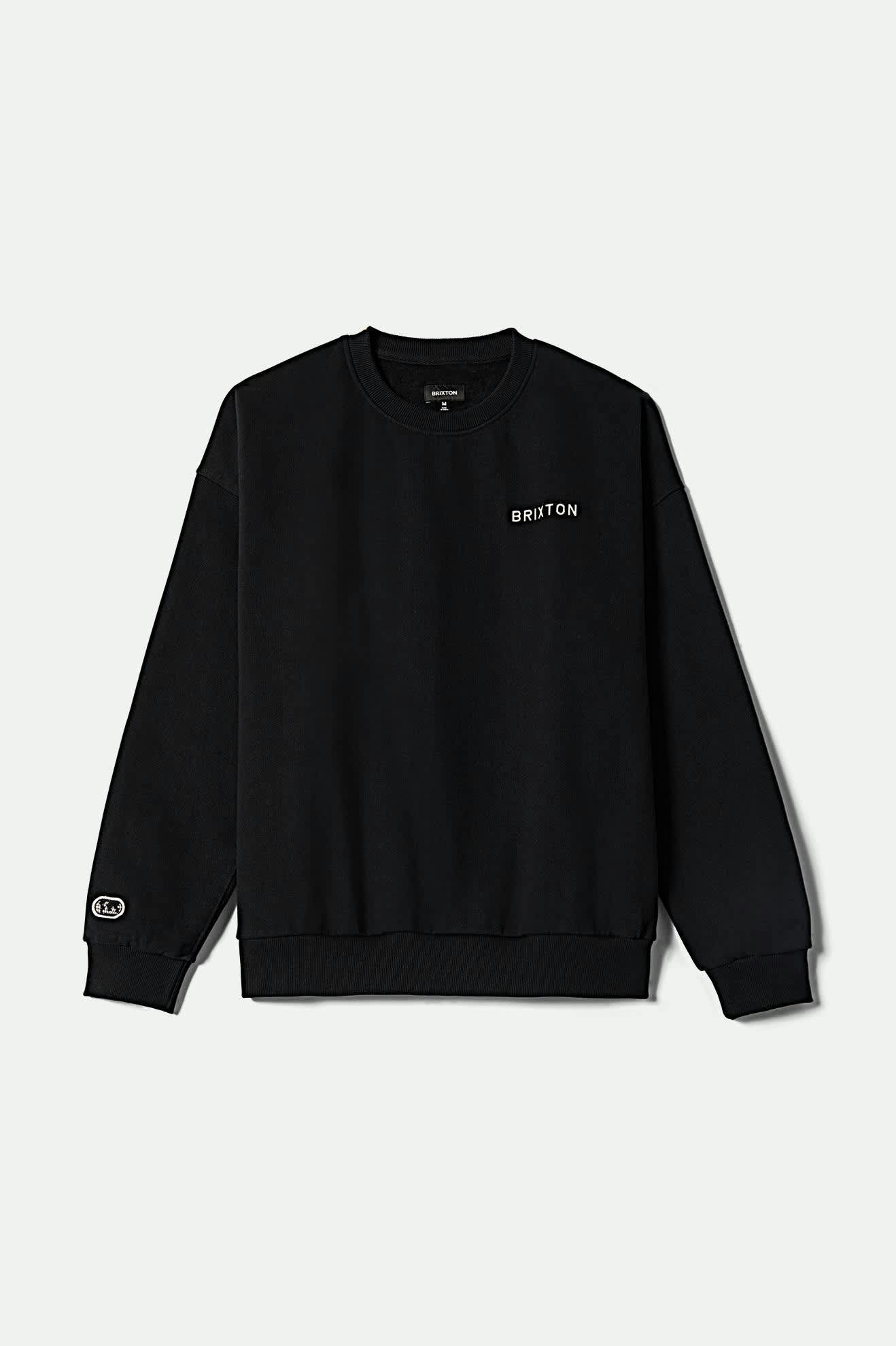 Embroidered Heavyweight Oversized Crew - Black