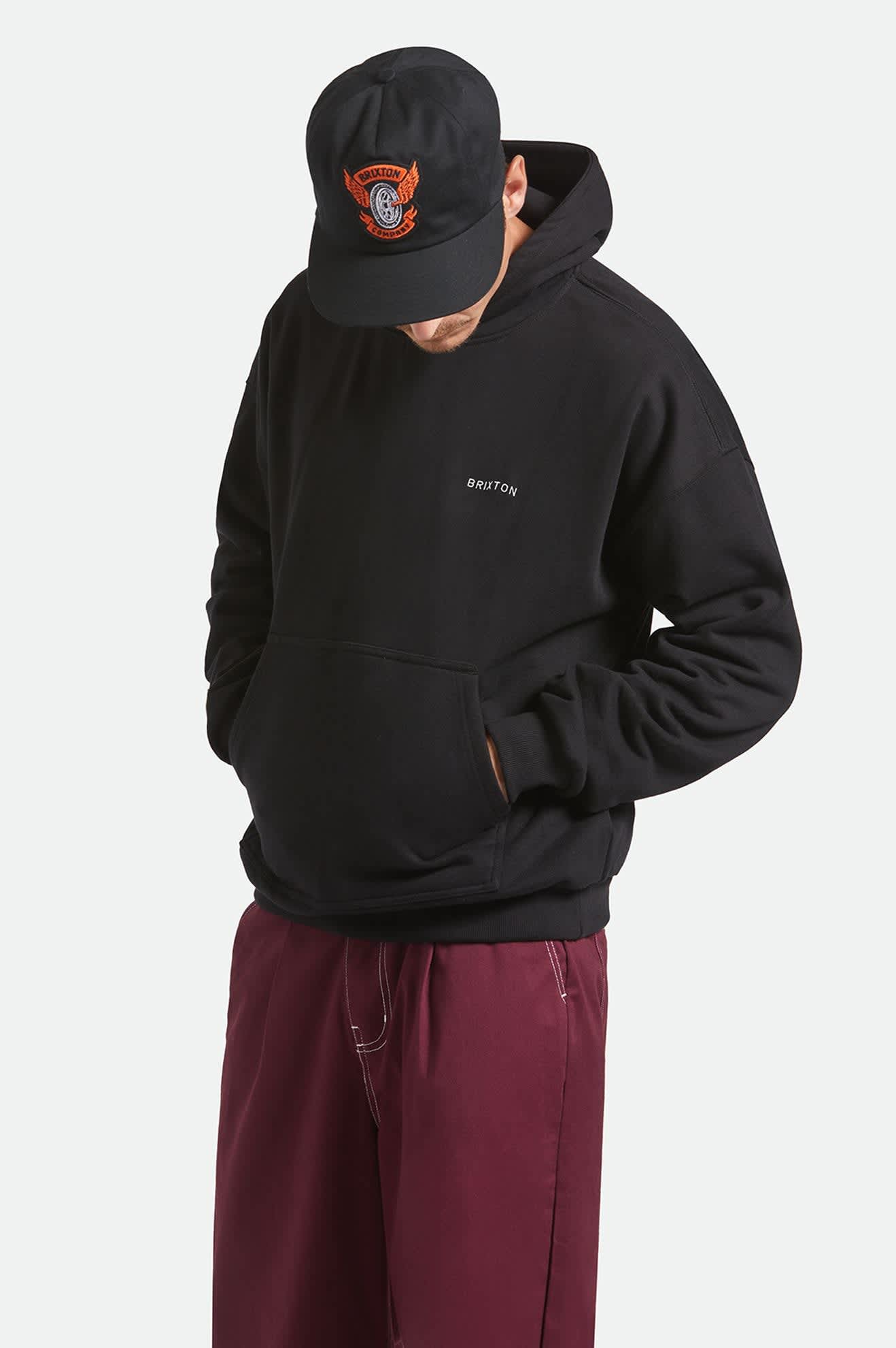 Embroidered Heavyweight Oversized Hoodie - Black - Image 3