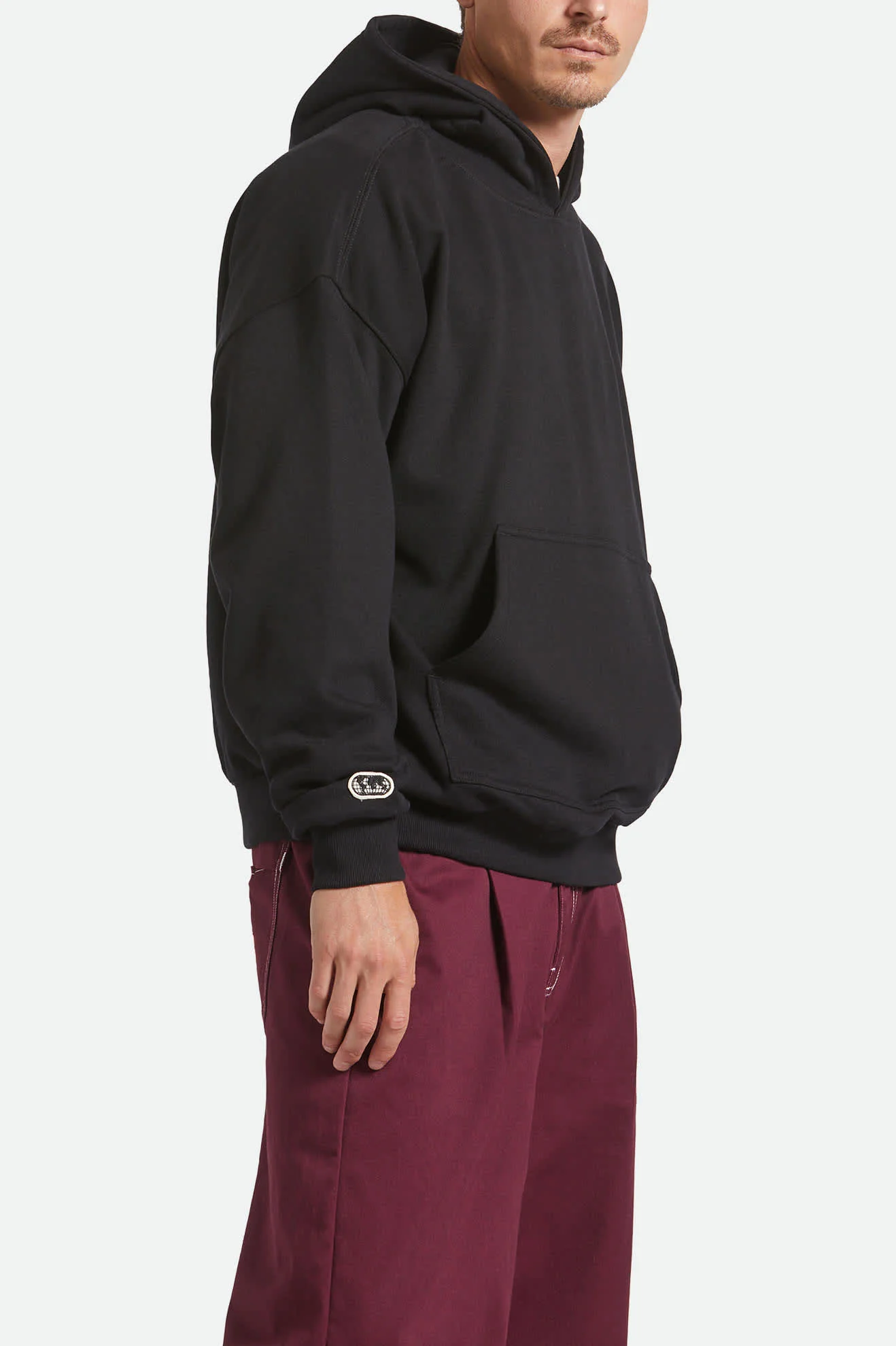 Embroidered Heavyweight Oversized Hoodie - Black - Image 4