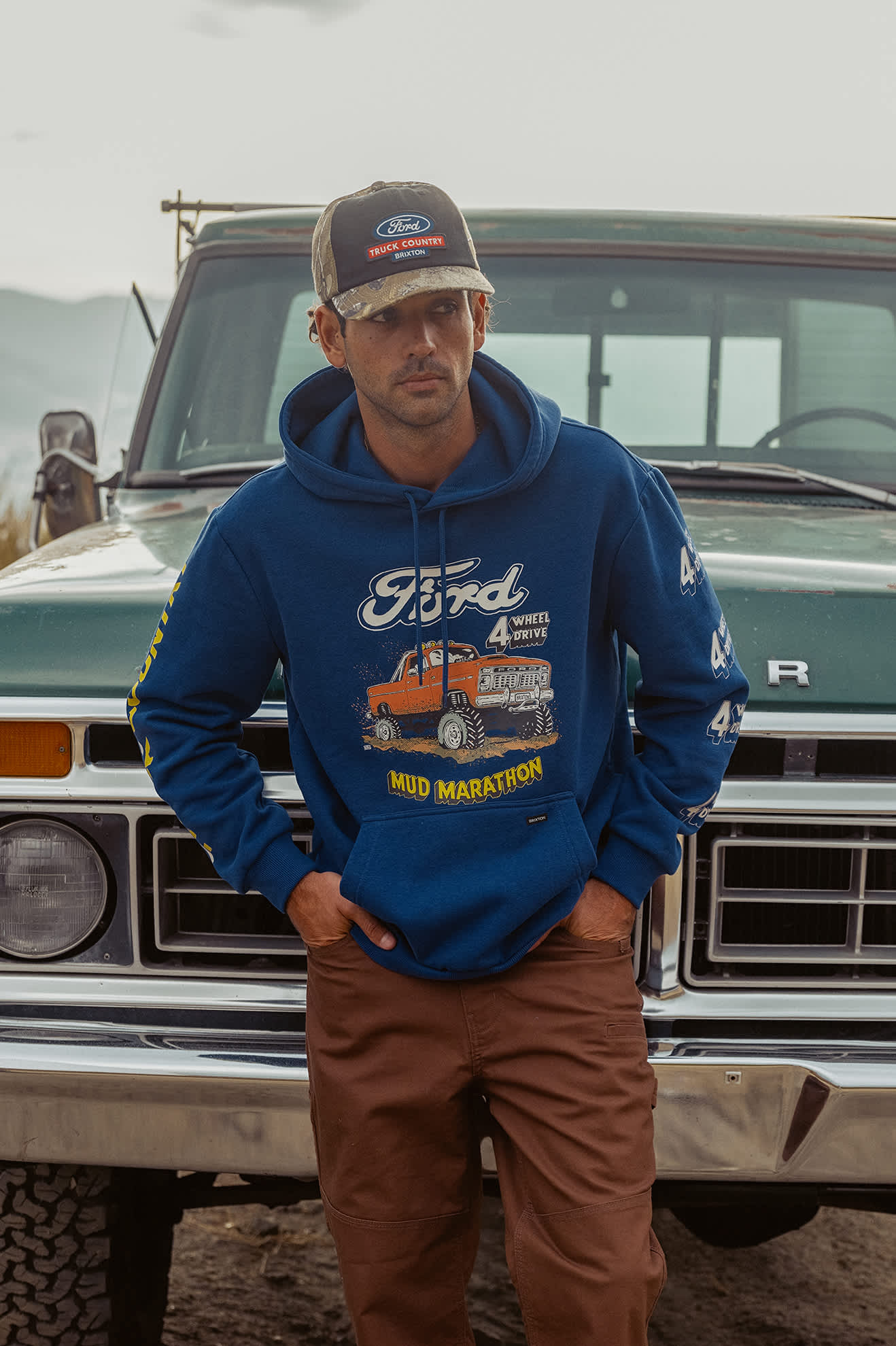 Ford Mud Marathon Relaxed Fleece Hoodie - Ford Blue - Image 3