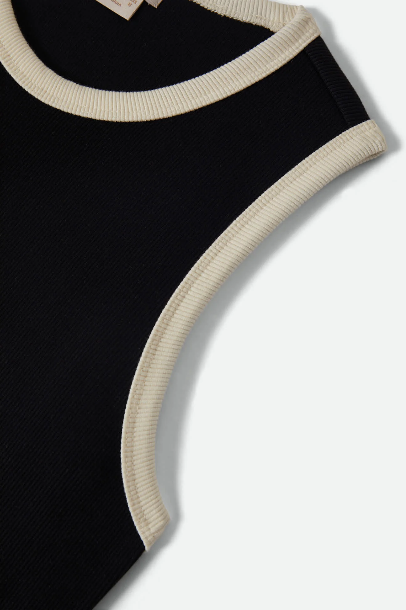 Ribbed Cinch Mini Dress - Black/Off White - Image 7