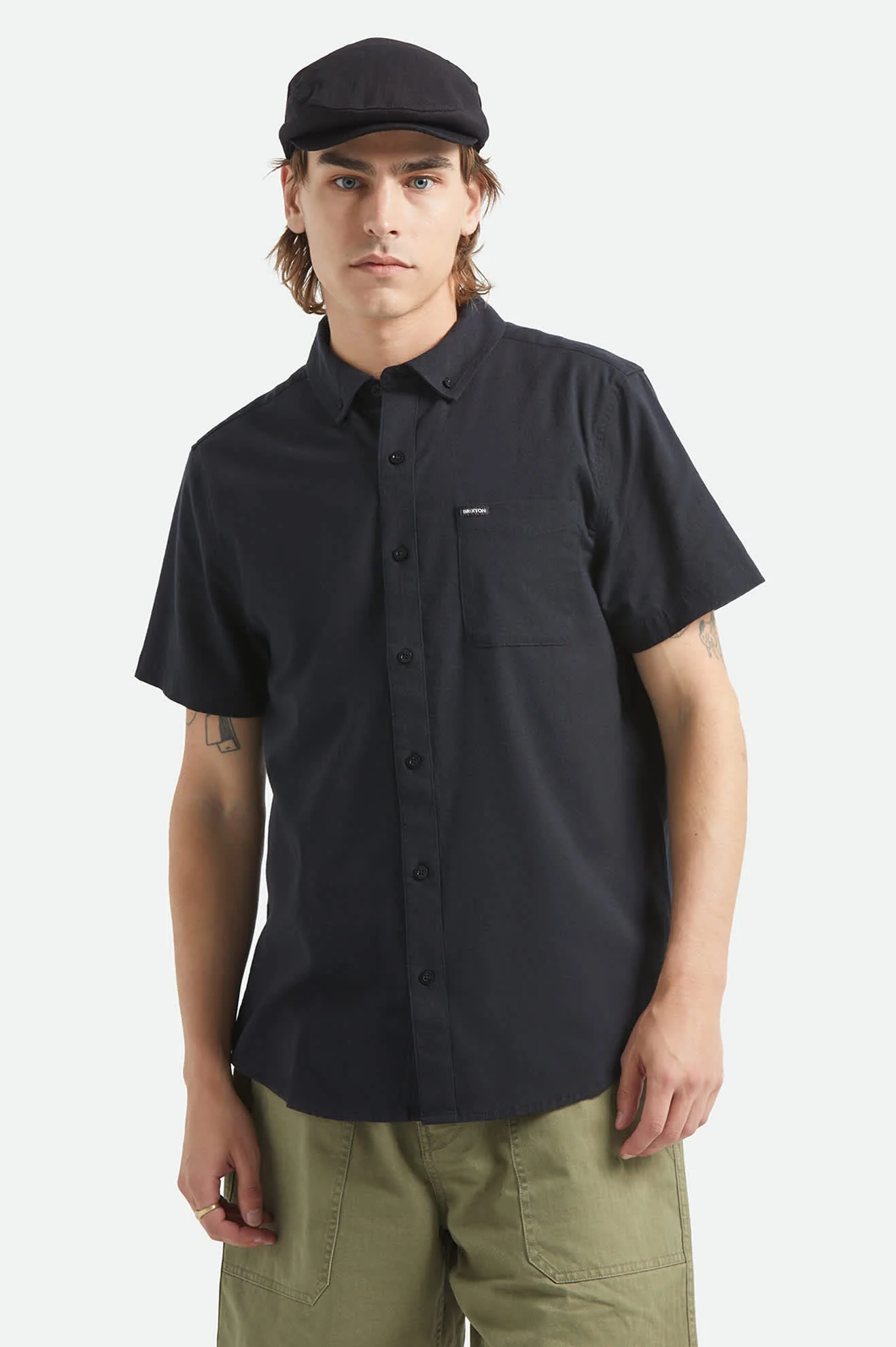 Sanford Oxford Short Sleeve Shirt - Black - Image 2