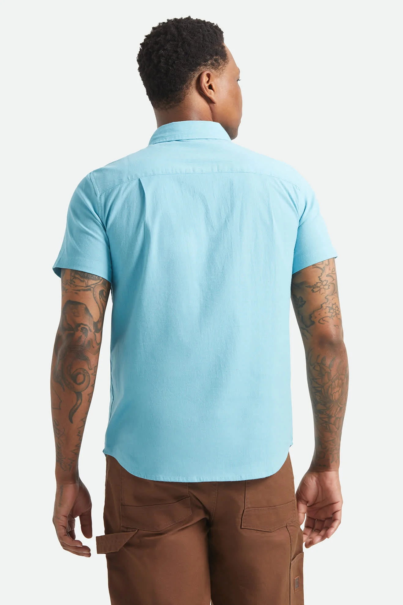 Sanford Oxford Short Sleeve Shirt - Blue Aura - Image 4
