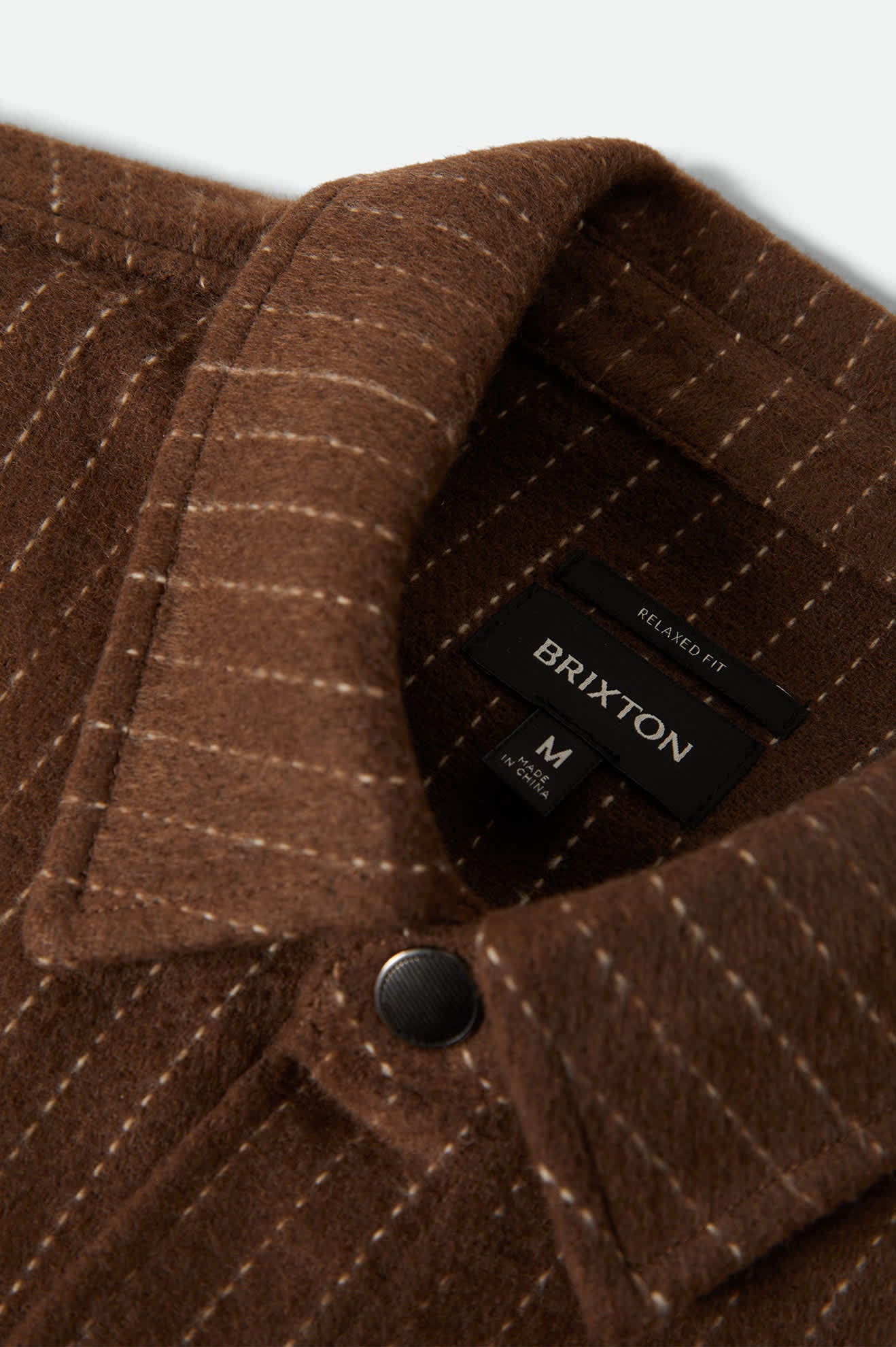 Selden Soft Brushed Flannel - Pinecone Brown Pinestripe - Image 4