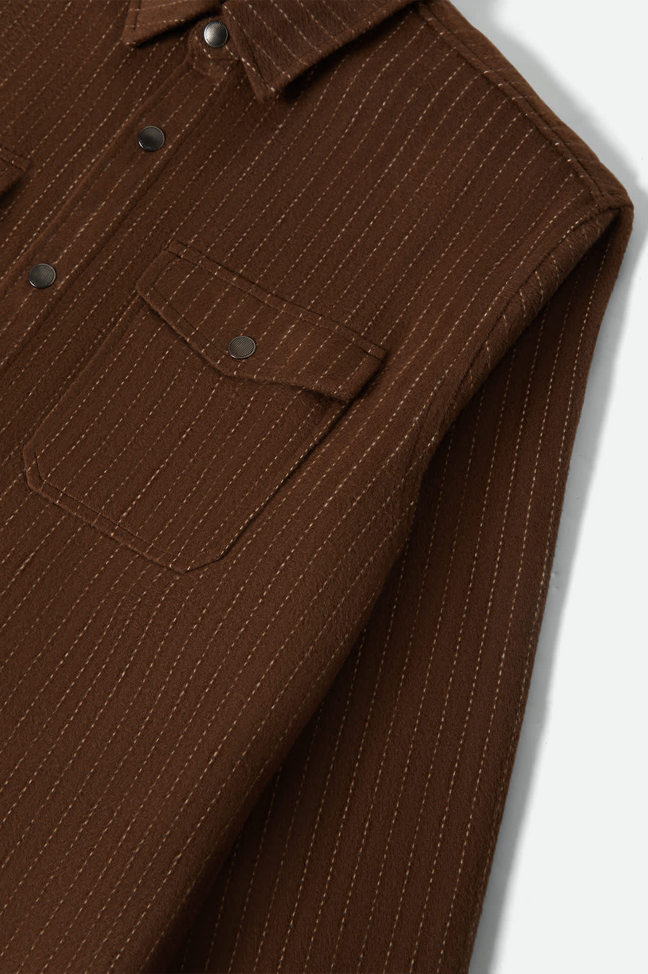Selden Soft Brushed Flannel - Pinecone Brown Pinestripe - Image 7