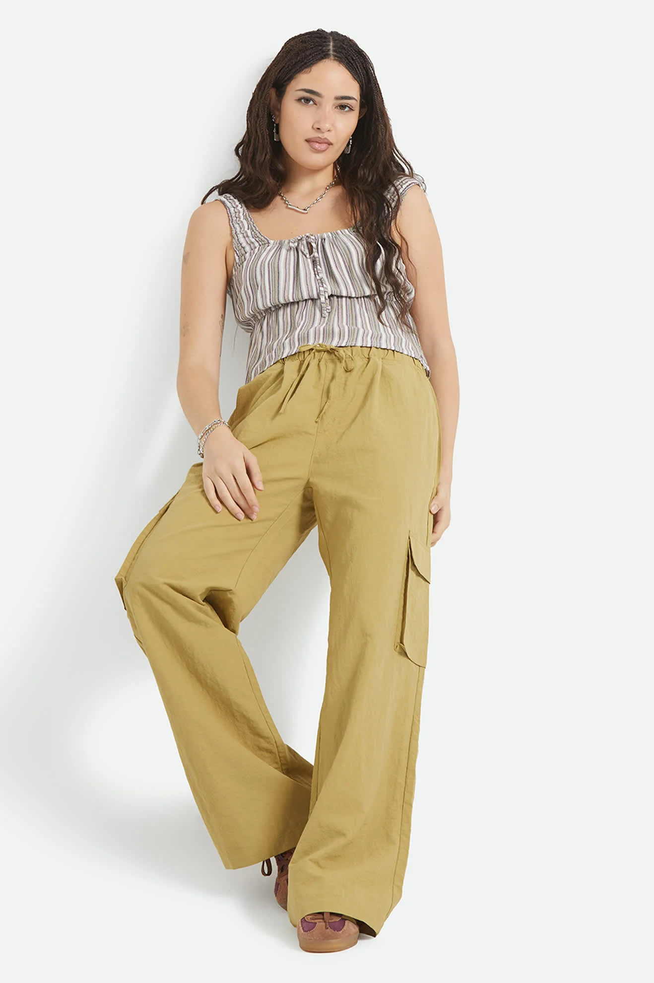 The Jett Lightweight Cargo Wide Leg Pant - Olive Stone - Image 7