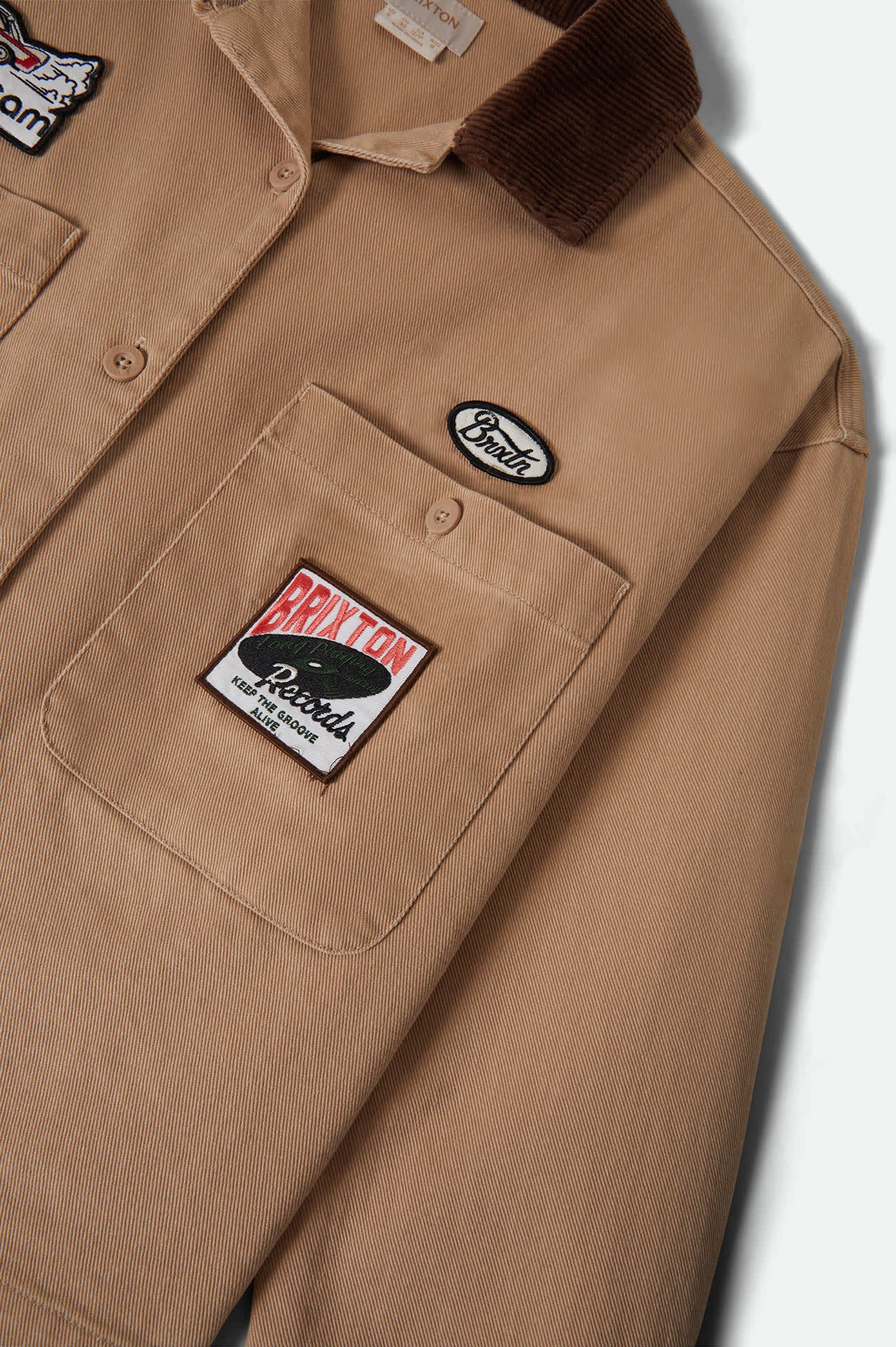 Utopia Patchwork Overshirt - Washed Timeless Taupe - Image 10