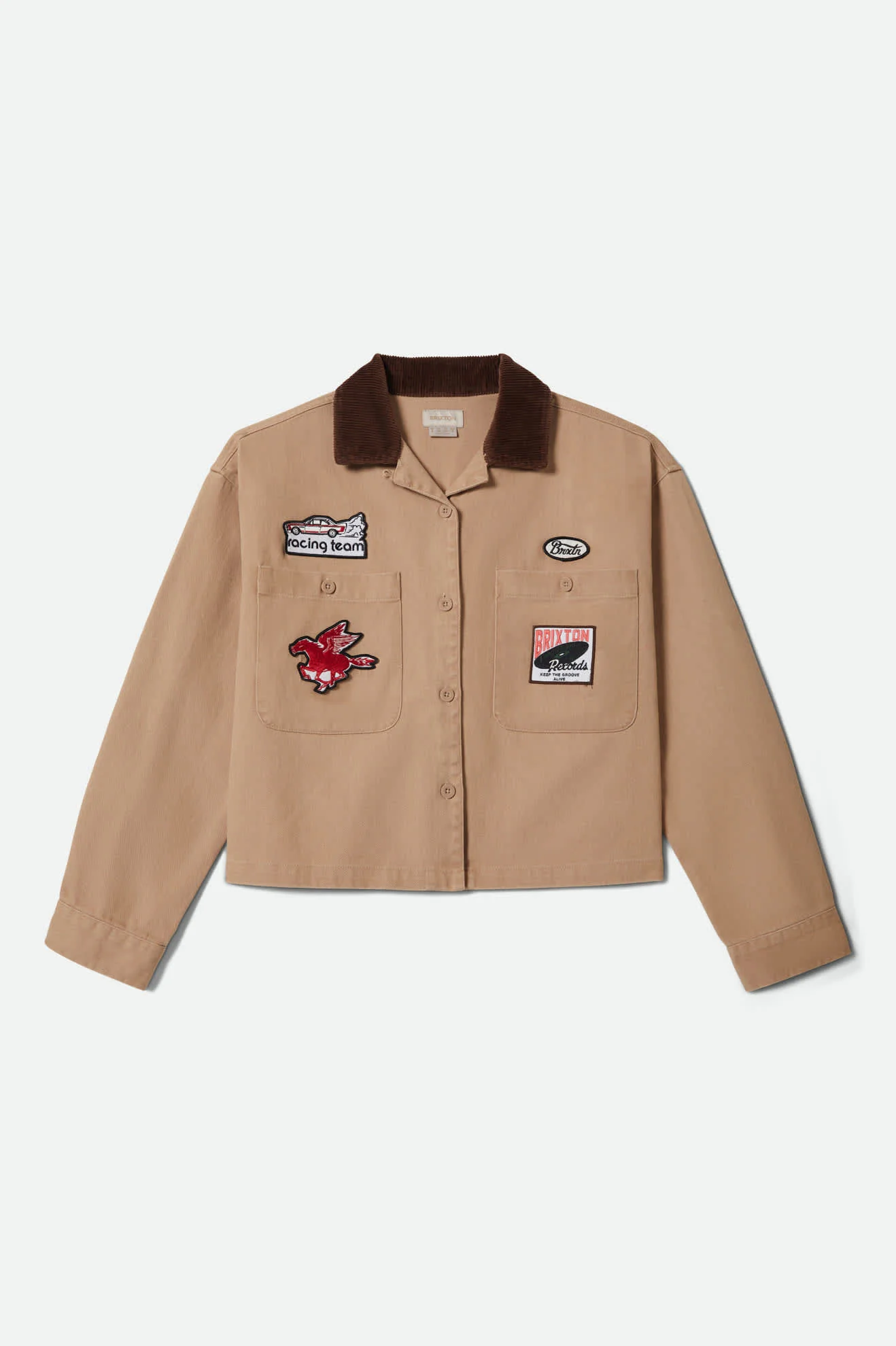 Utopia Patchwork Overshirt - Washed Timeless Taupe - Image 2