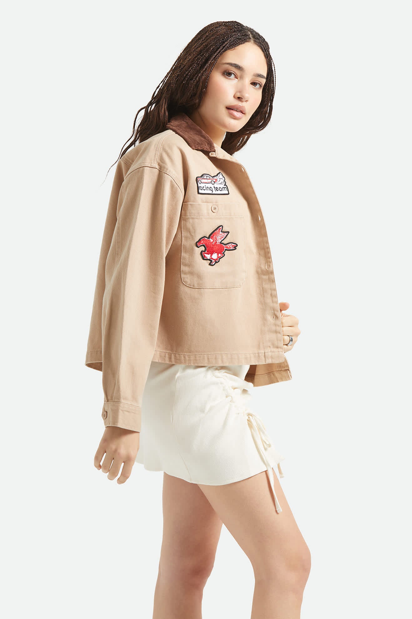 Utopia Patchwork Overshirt - Washed Timeless Taupe - Image 3