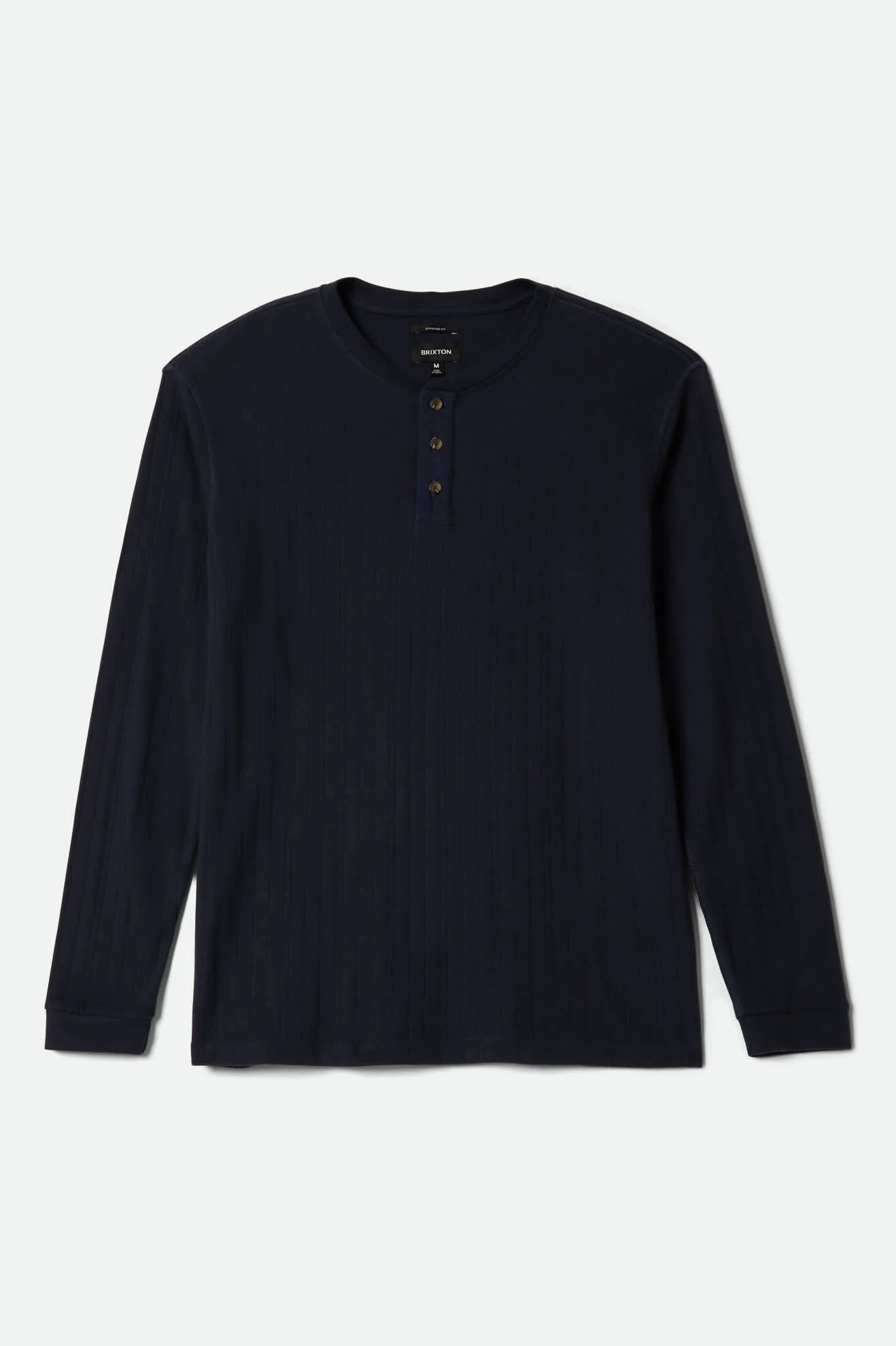 Vintage Ribbed L/S Henley - Washed Navy