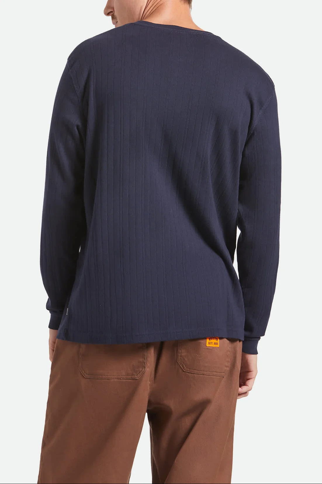 Vintage Ribbed L/S Henley - Washed Navy - Image 3