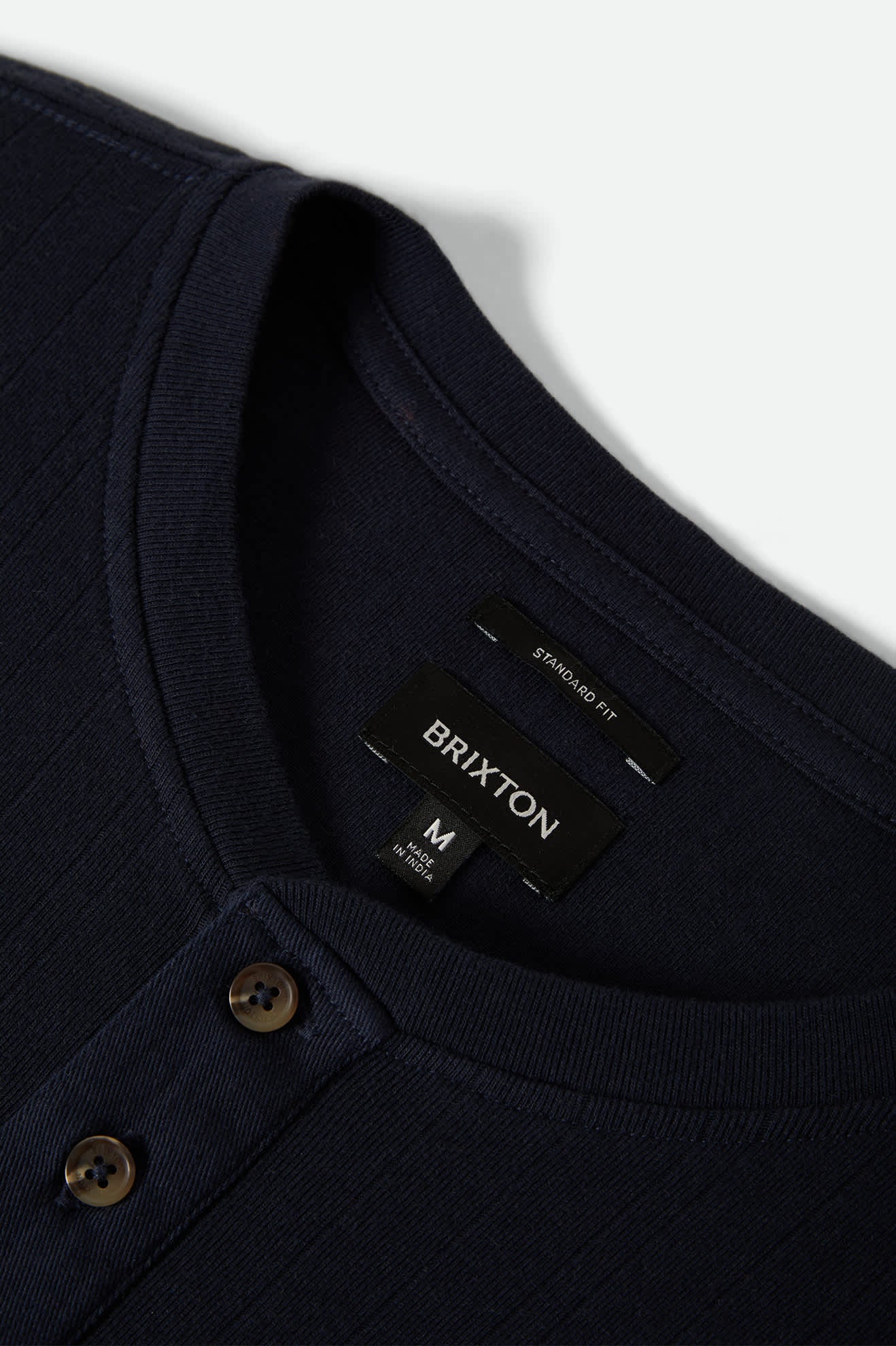 Vintage Ribbed L/S Henley - Washed Navy - Image 4