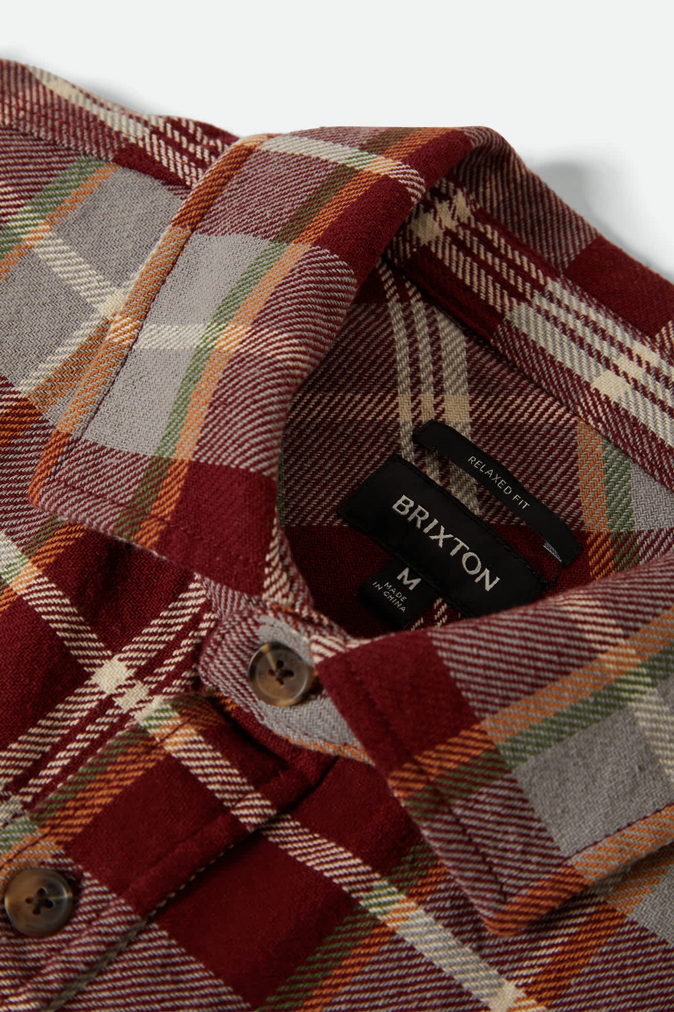 Vintage Wash Flannel - Maroon Red/Beige/Green - Image 3