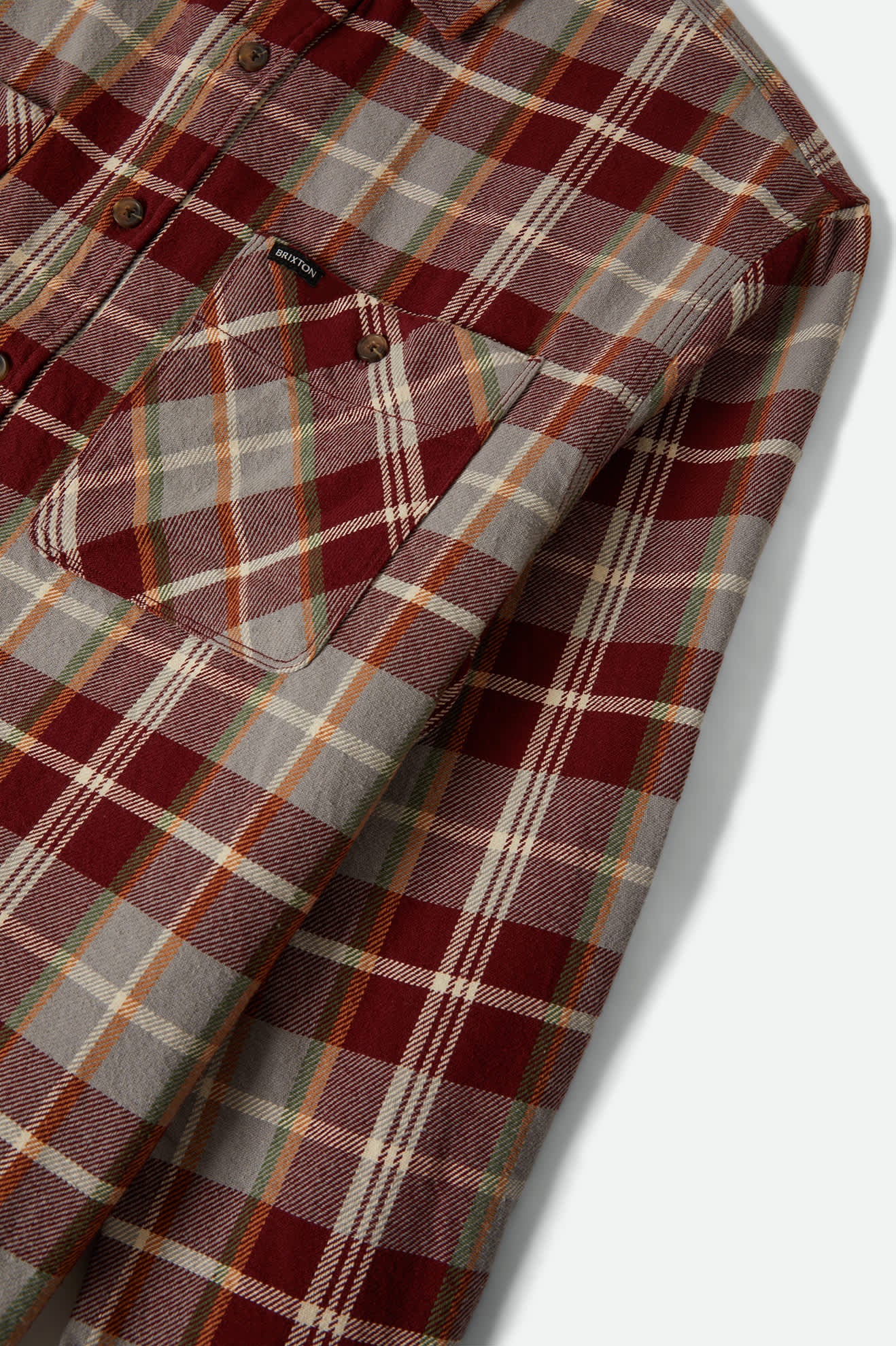 Vintage Wash Flannel - Maroon Red/Beige/Green - Image 5
