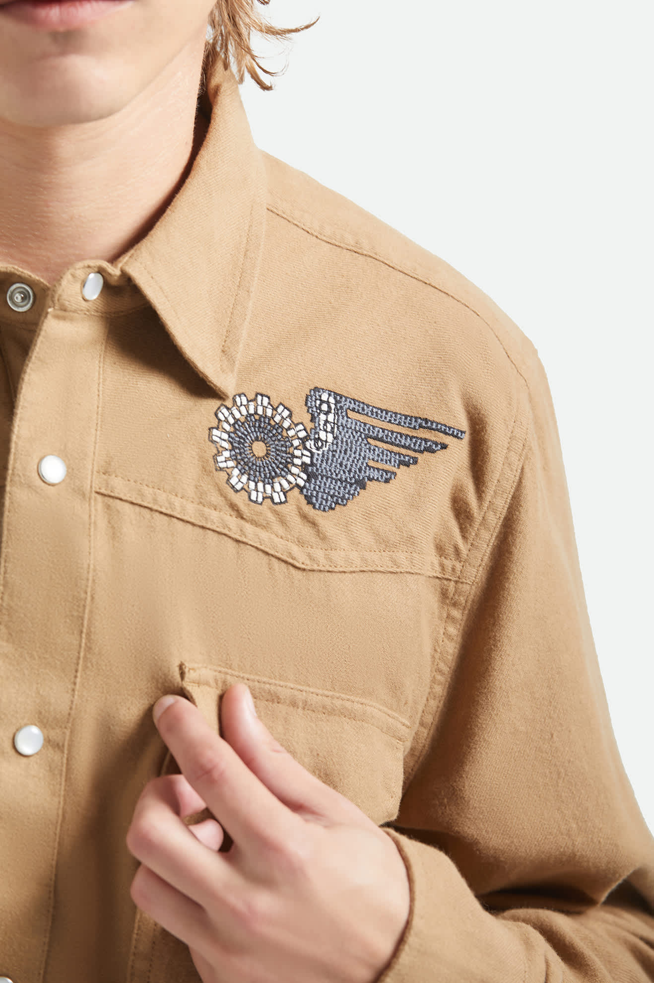 Waylon Lightweight Overshirt - Khaki - Image 5